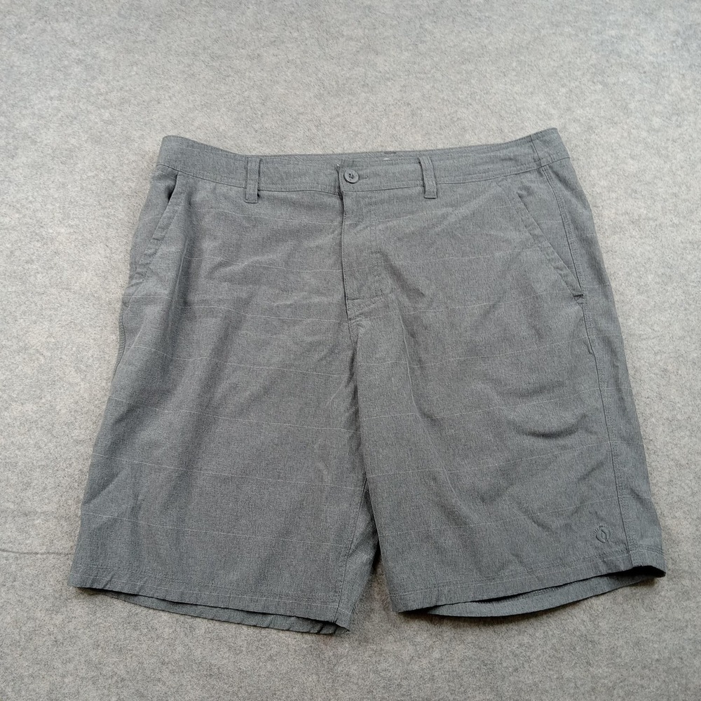Hang Ten Shorts Mens 38 Gray Stretch‎ Chino 11 Inseam Casual Golf Performance